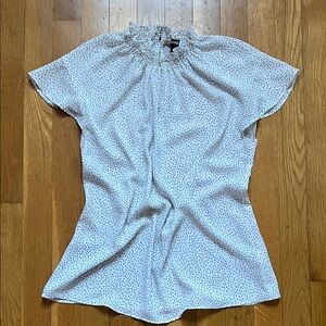 Express White and Black Dotted Blouse